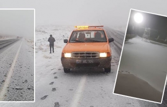 Karacadağ'a mevsimin ilk karı yağdı