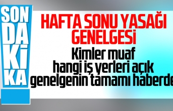 Hafta sonu sokağa çıkma kısıtlamasıyla ilgili genelge! İşte açık olacak yerler