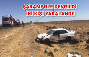 Şarampole devrilen otomobilde iki kişi yaralandı!