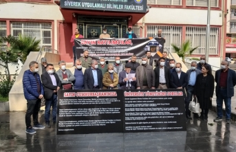 Harran Üniversitesini protesto ederek oturma eylemi başlattı