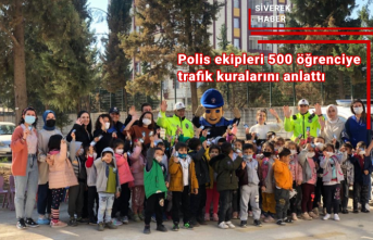 Polis ekipleri 500 öğrenciye trafik kuralarını anlattı