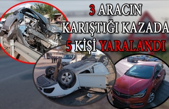 Siverek'te 3 aracın karıştığı kazada 5 kişi yaralandı