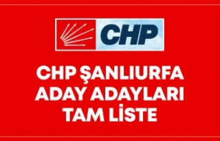 CHP Şanlıurfa Milletvekilliği aday adayları listesi