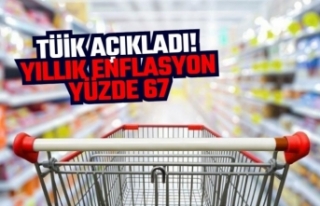 TÜİK açıkladı! Yıllık enflasyon yüzde 67