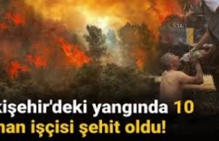 Eskişehir'deki orman yangınına müdahale eden...