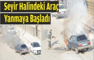 Seyir Halindeki Araç Yanmaya Başladı 