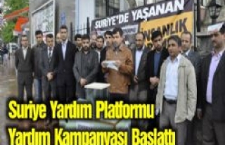 Suriye Yardım Platformu Yardım Kampanyası Başlattı