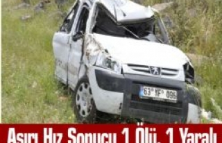 Aşırı Hız Sonucu 1 Ölü, 1 Yaralı