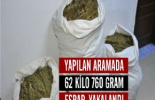Yapılan Aramada 62 Kilo 760 Gram Esrar Yakalandı...