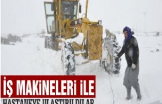 İş Makineleri İle Hastaneye Ulaştırıldılar