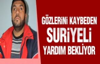 Gözlerini Kaybeden Suriyeli Yardım Bekliyor