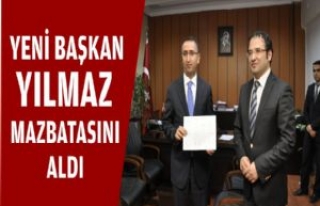 Yeni Başkan Yılmaz Mazbatasını Aldı