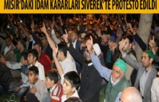 MISIR'DAKİ İDAM KARARLARI SİVEREK'TE PROTESTO...