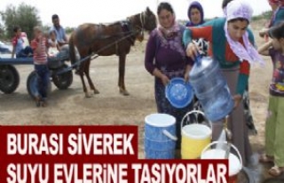 MAHALLE SAKİNLERİ AT ARABASI İLE SU TAŞIYOR