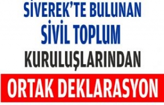 Sivil Toplum Kuruluşlarından Ortak Deklarasyon