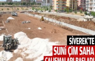 Siverek'te Suni Çim Saha Çalışmaları Başladı