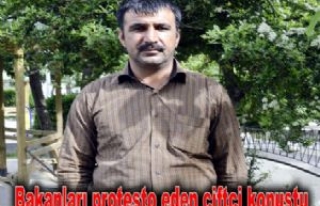 Bakanları protesto eden çiftçi: Sorunları dile...