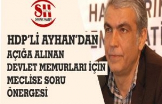 HDP'Lİ AYHAN'DAN MECLİSE SORU ÖNERGESİ