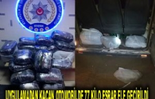 Uygulamadan Kaçan Otomobilde 77 Kilo Esrar Ele Geçirildi