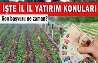 Tarım Bakanlığı'ndan yatırımcıya 2 milyon...