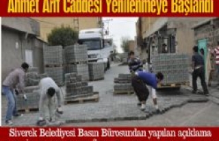 Siverek Belediyesi, Ahmed Arif Caddesinde Kilit Taşı...