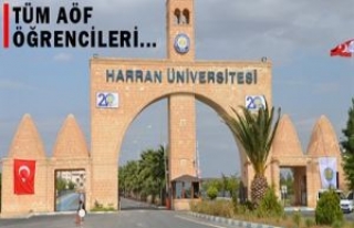Harran Üniversitesi'nden AÖF öğrencilerine...