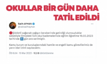 Şanlıurfa'da eğitime 1 gün daha ara verildi