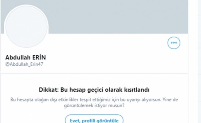 Twitter Abdullah Erin'in hesabını bir kez daha sınırlandırdı