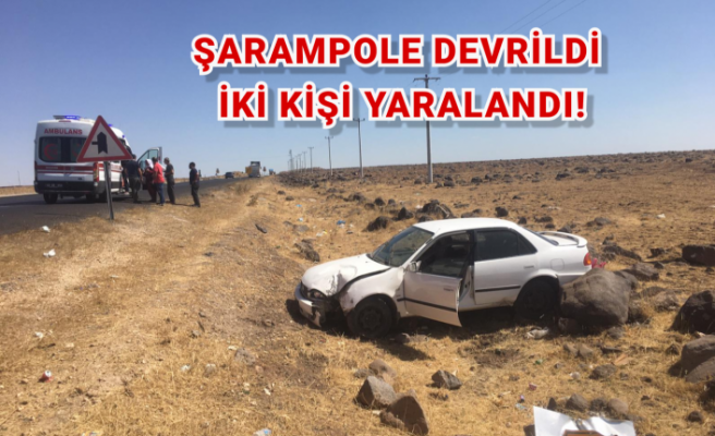 Şarampole devrilen otomobilde iki kişi yaralandı!