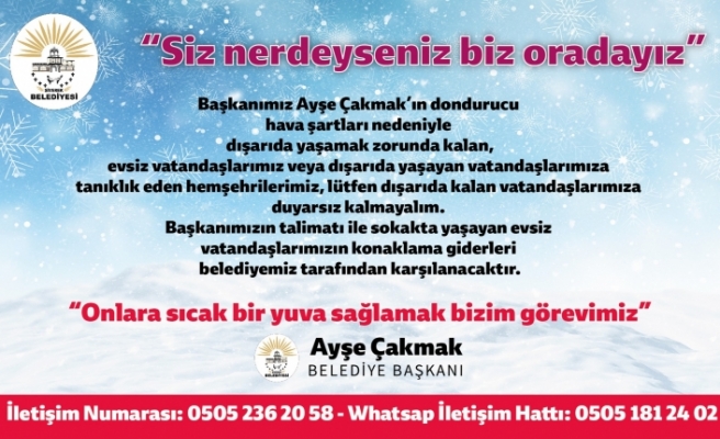 Belediye Başkanı Ayşe Çakmak’tan duyarlı davranış