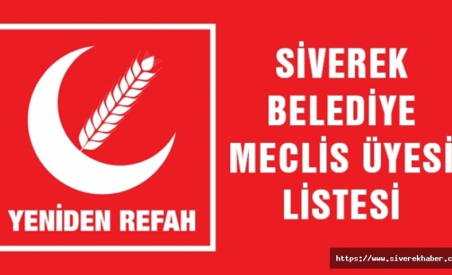 Yeniden Refah Partisi Meclis üyeleri listesi