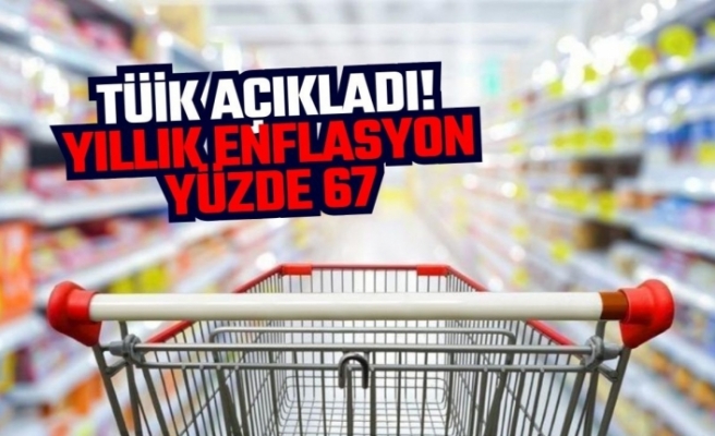 TÜİK açıkladı! Yıllık enflasyon yüzde 67