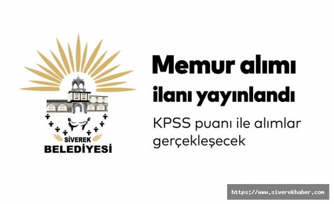Siverek Belediyesi duyurdu mamur alımı gerçekleştirilecek