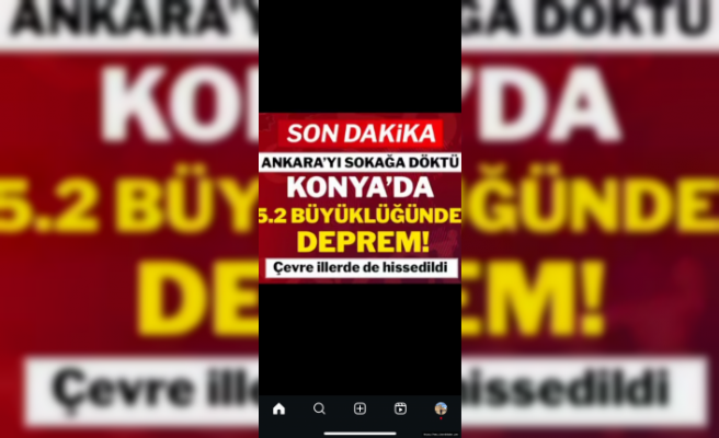 Konya,da deprem