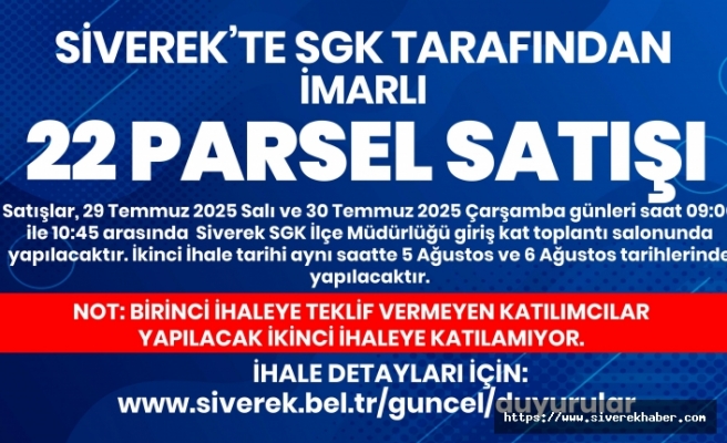 Siverek Belediyesi'ne Ait 22 Taşınmaz İcra Yoluyla Satışa Çıkıyor