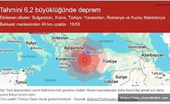 Balıkesir'de 6.1 büyüklüğünde deprem