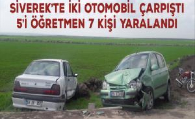 Siverek'te İki otomobil çarpıştı: 5i öğretmen 7 kişi yaralandı  