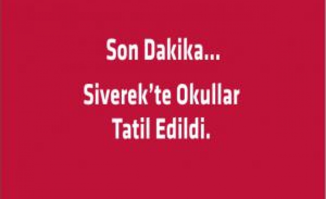 Siverek'te Okullar Yarın Tatil 