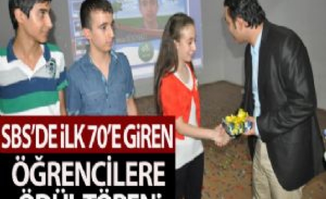 İlçe'de SBS'de İlk 70'e Girenlere Ödül Töreni
