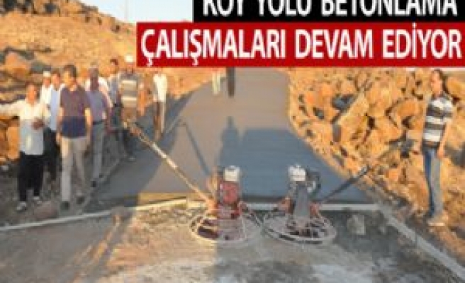 KÖY YOLLARINDA BETONLAMA ÇALIŞMALARI DEVAM EDİYOR