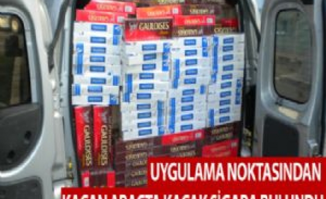 Uygulama Noktasından Kaçan Araçta Kaçak Sigara Yakalandı