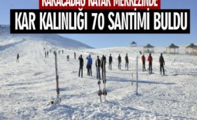 Karacadağ Kayak Merkezinde Kar Kalınlığı 70 Santimi Buldu 