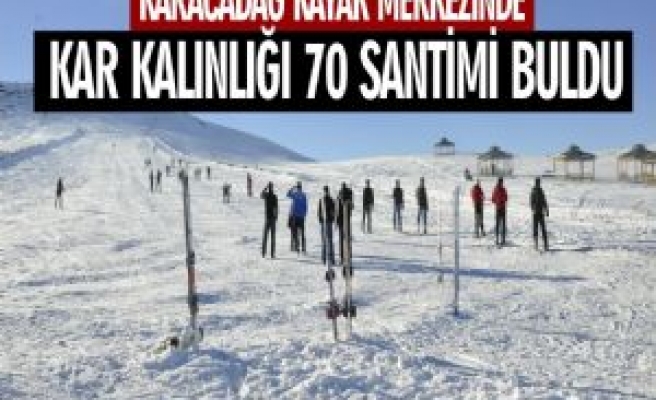 Karacadağ Kayak Merkezinde Kar Kalınlığı 70 Santimi Buldu