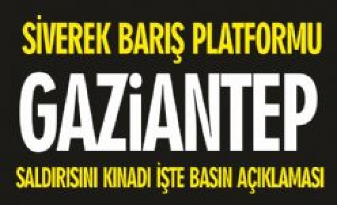 Siverek Barış Platformu Gaziantep Saldırısını Kınadı ve...