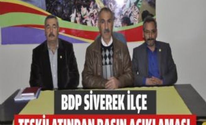 BDP Siverek İlçe Teşkilatından Basın Açıklaması