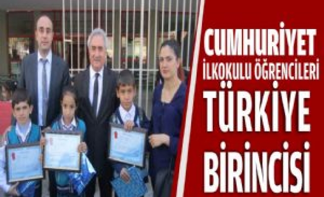 Cumhuriyet İlkokulu Öğrencileri Türkiye Birincisi