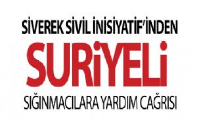 Sivil İnisiyatif Platformundan Suriyeli Sığınmacılar İçin Yardım Çağrısı