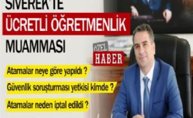 Siverek'te Ücretli Öğretmenlik Muamması 