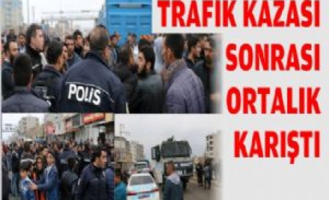 Trafik Kazası Sonrası Ortalık Karıştı