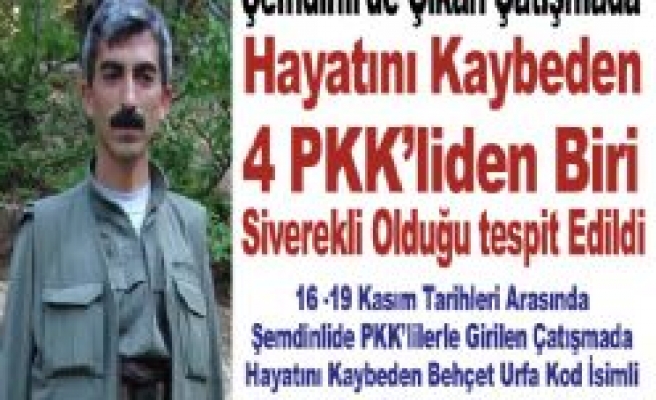 Şemdinli'de Hayatını Kaybeden PKK'lilerden Biri Siverekli